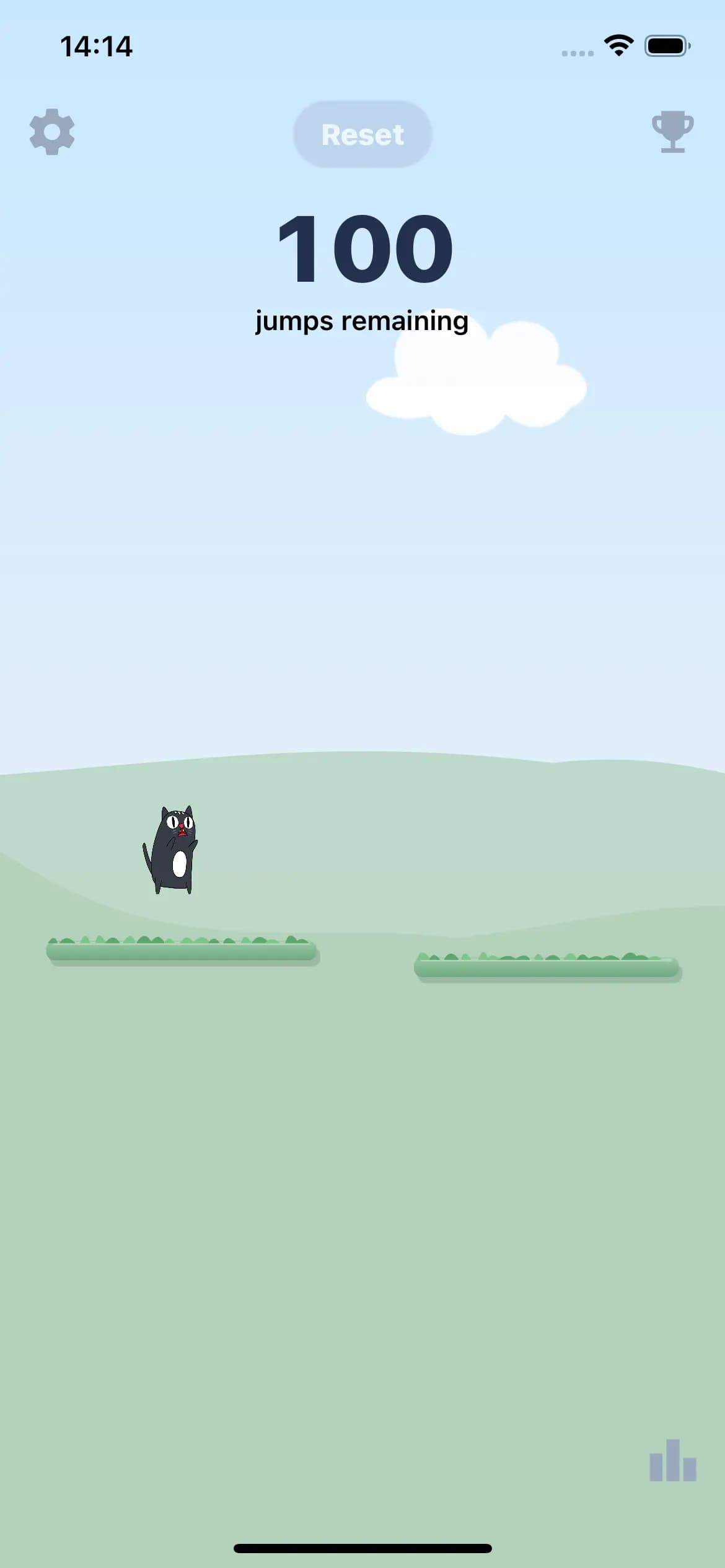 Main gameplay HUD with jumps remaining
